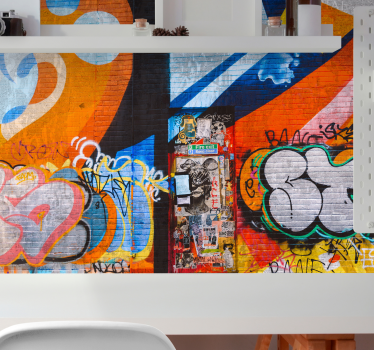 Vibrant urban tags fototapete z graffiti motivi - TenStickers