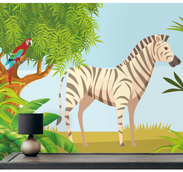 Zebra džungla gozd stenske tapeta - TenStickers