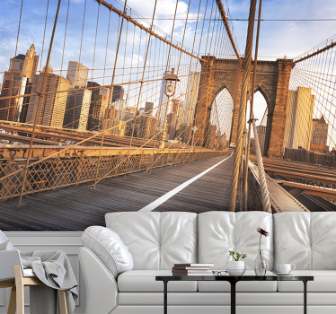 Znotraj brooklynskega mostu new york zidni fototapeta - TenStickers