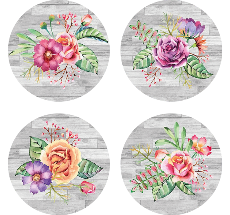 Floral wood pattern podstavki za kozarce sodobni - TenStickers