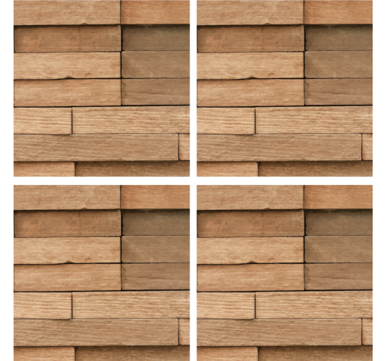 Abstraktni podstavek za pijačo iz lesa - TenStickers