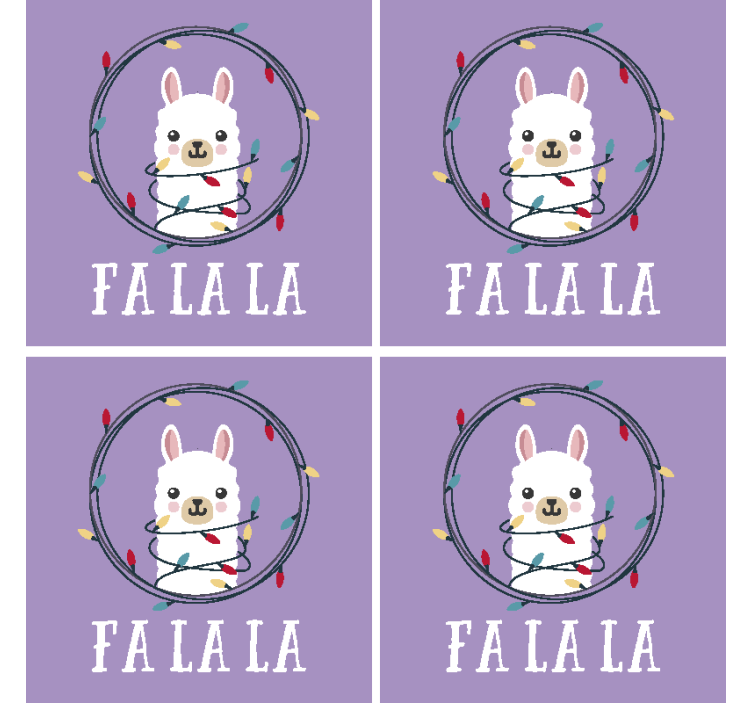 Whimsical llama holiday cheer božični podstavki - TenStickers