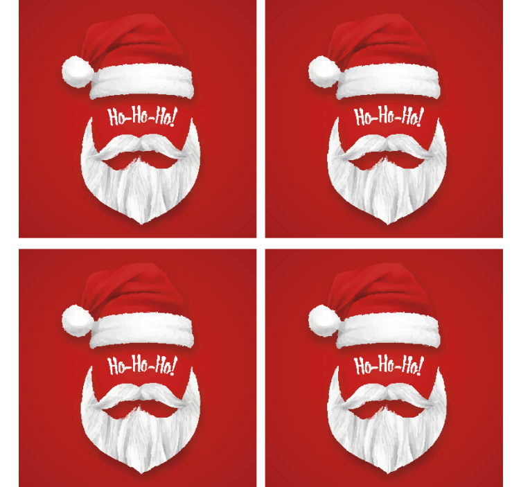 Santa hat illustration božični podstavki za kozarce - TenStickers