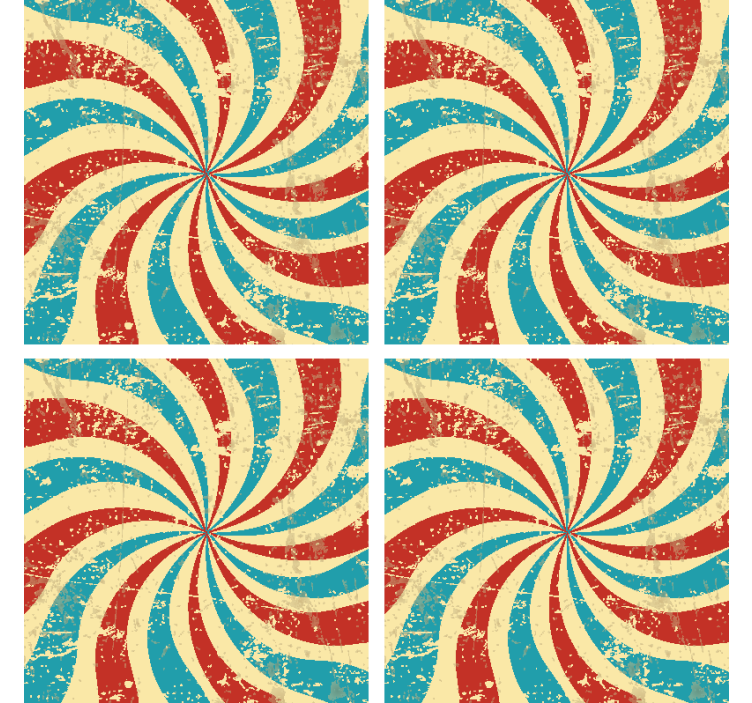 Swirling red blue pattern podstavki za kozarce vintage - TenStickers
