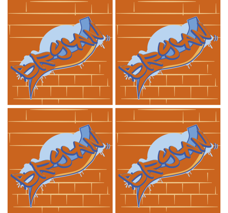 Urban graffiti background podstavki za kozarce moderne - TenStickers