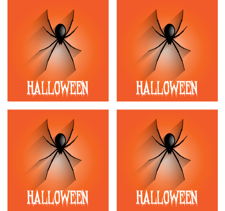 Spooky spider design podstavek za kozarce halloween - TenStickers