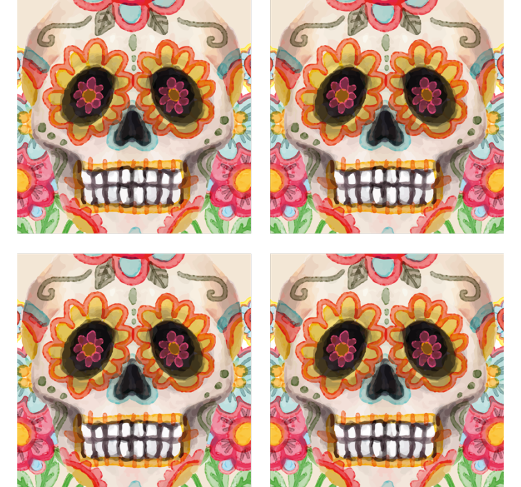 Colorful sugar skull podstavek za kozarce halloween - TenStickers
