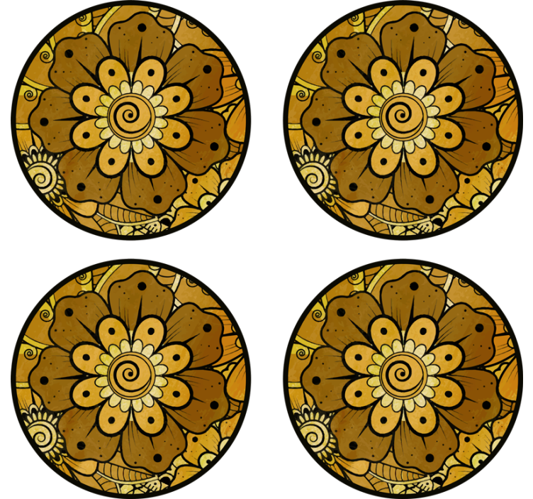 Intricate floral pattern podstavki s teksturo - TenStickers