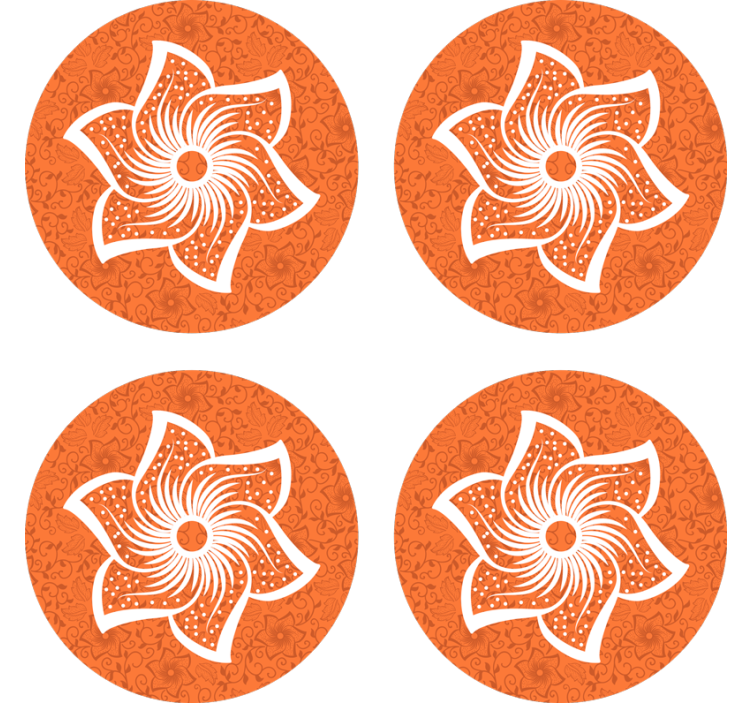 Stylish orange flora podstavek za kozarce - TenStickers