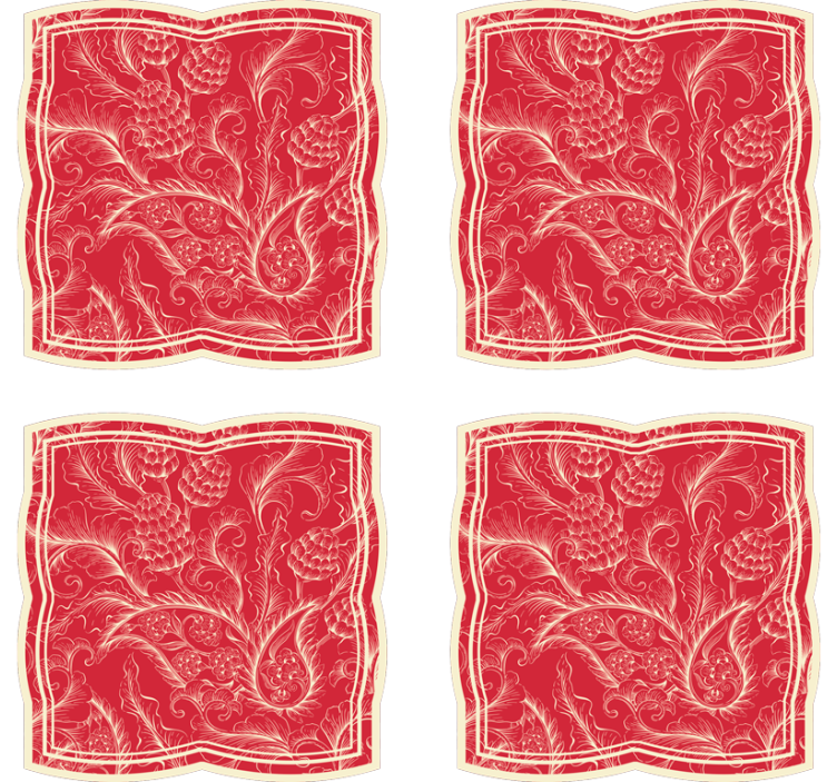 Ornate floral pattern podstavki s teksturnim učinkom - TenStickers