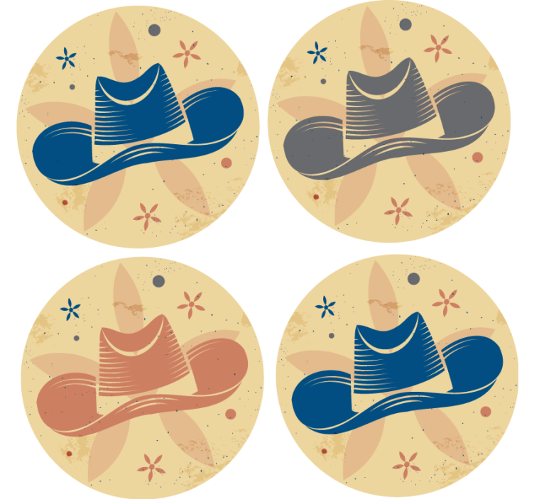 Kavbojski klobuk vzorec pijače podstavek - TenStickers