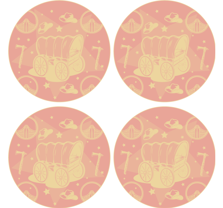 Retro wagon design geeky podstavek za kozarce - TenStickers