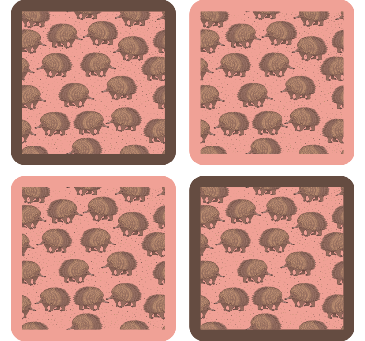 Hedgehog patterned surface geeky podstavek za kozarce - TenStickers