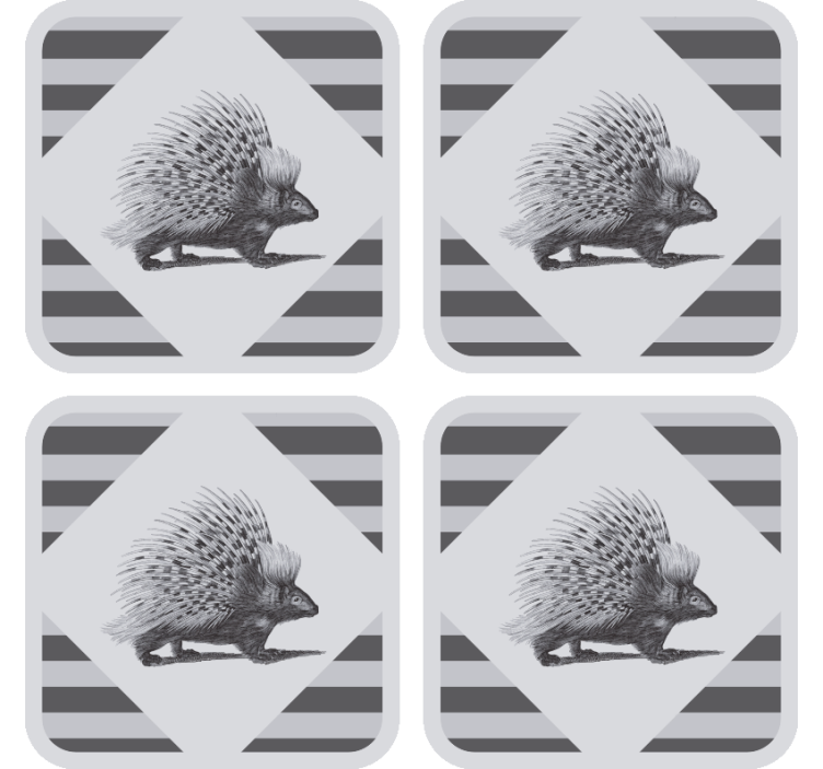 Porcupin art podstavek za črno-bele pijače - TenStickers