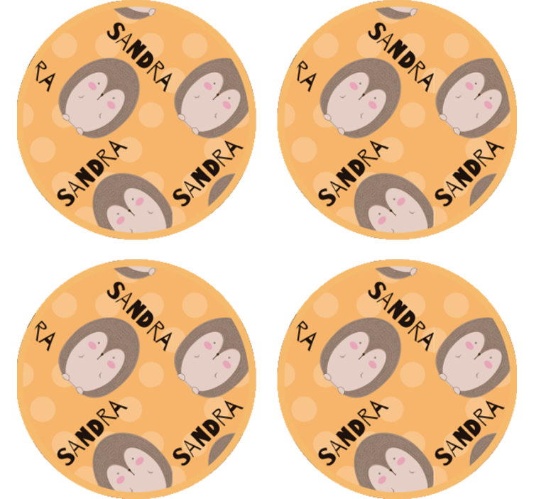 Cute hedgehog pattern personalizirani podstavki - TenStickers
