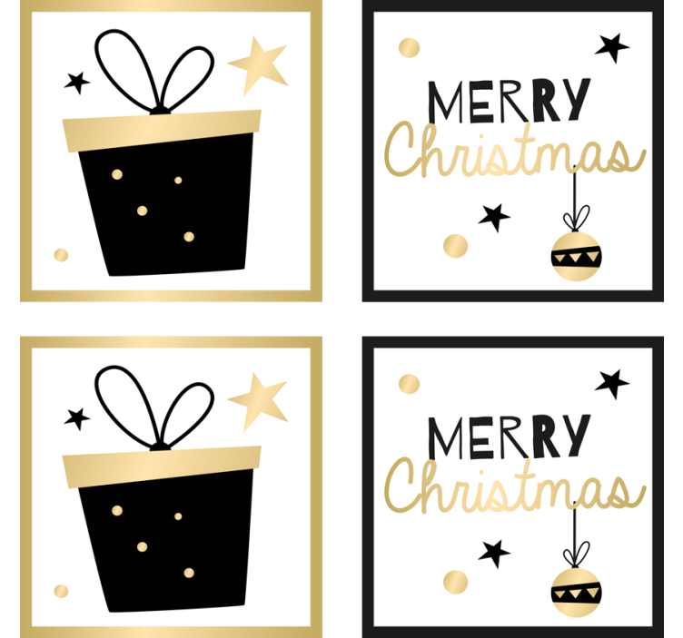 Merry holiday gift design božični podstavki za kozarce - TenStickers