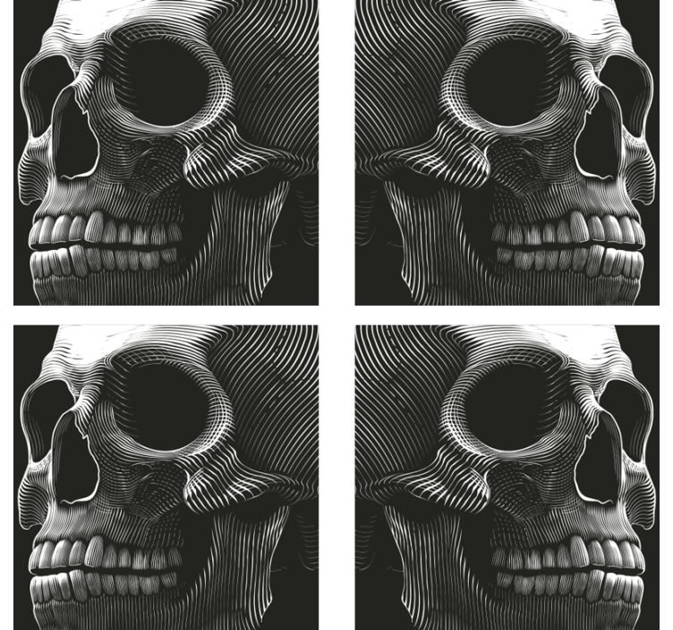 Stylized skull illustration podstavek za kozarce - TenStickers