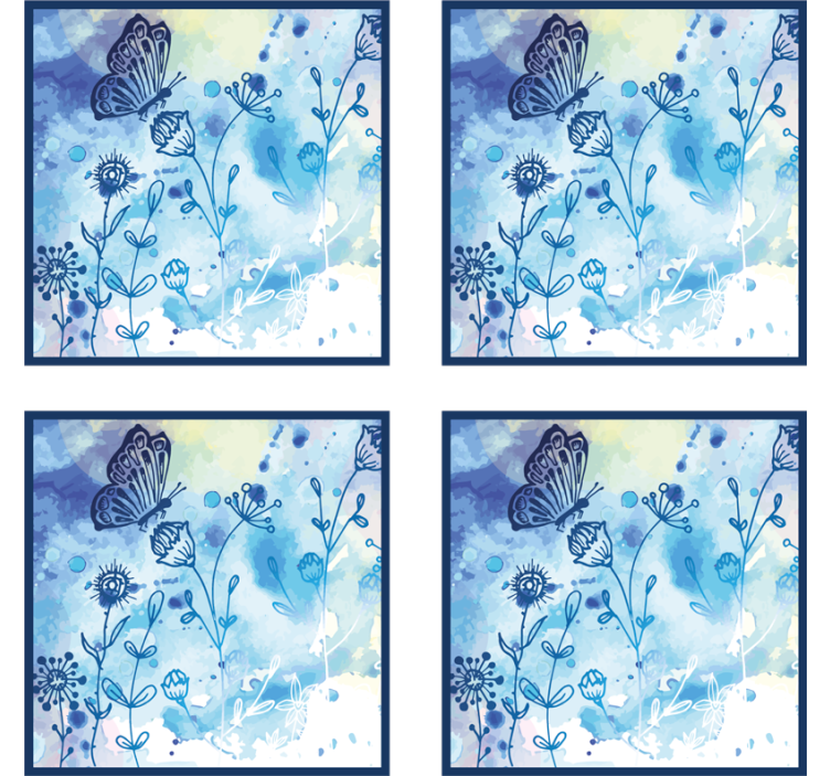 Floral watercolor motif podstavki s teksturo - TenStickers