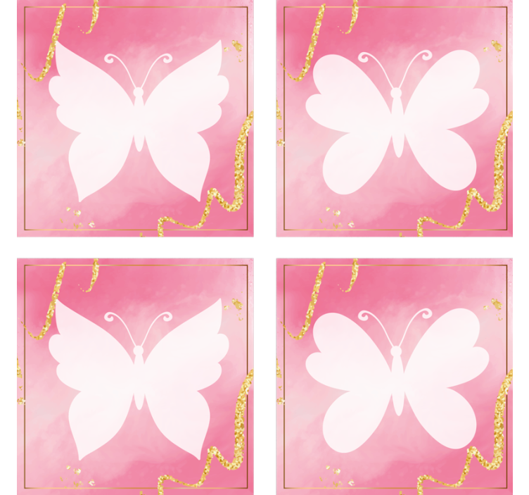 Graceful butterfly emblem podstavki za kozarce modernos - TenStickers