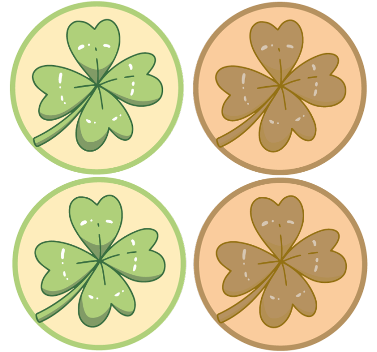 Four-leaf clover designs geeky podstavek za kozarce - TenStickers