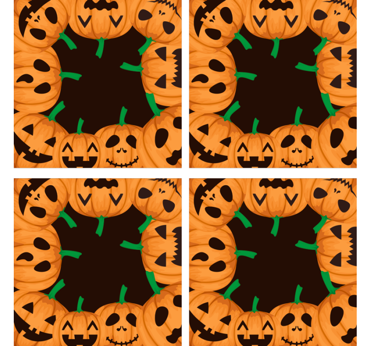 Smiling pumpkin faces podstavek za kozarce halloween - TenStickers