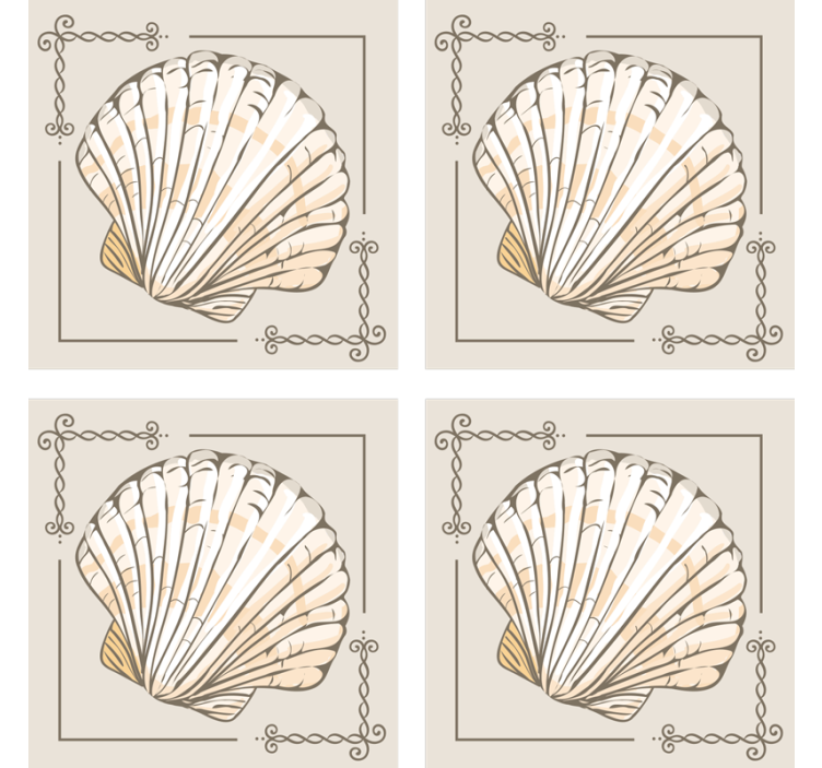 Elegant shell motif podstavki za kozarce vintage - TenStickers