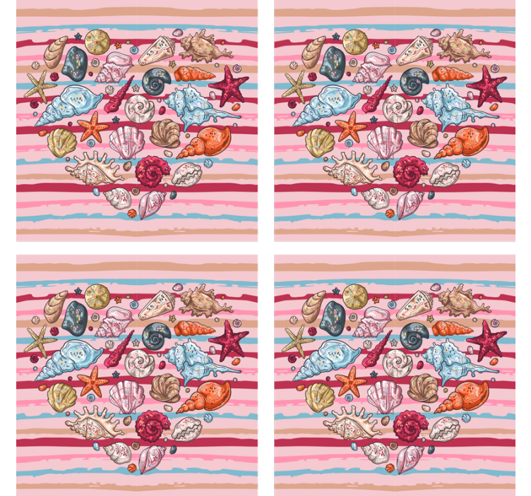 Colorful shell motif geeky podstavek za kozarce - TenStickers