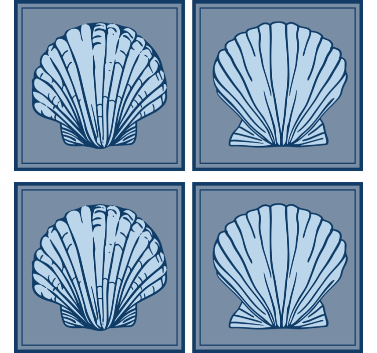 Stylized shell pattern geeky podstavek za kozarce - TenStickers