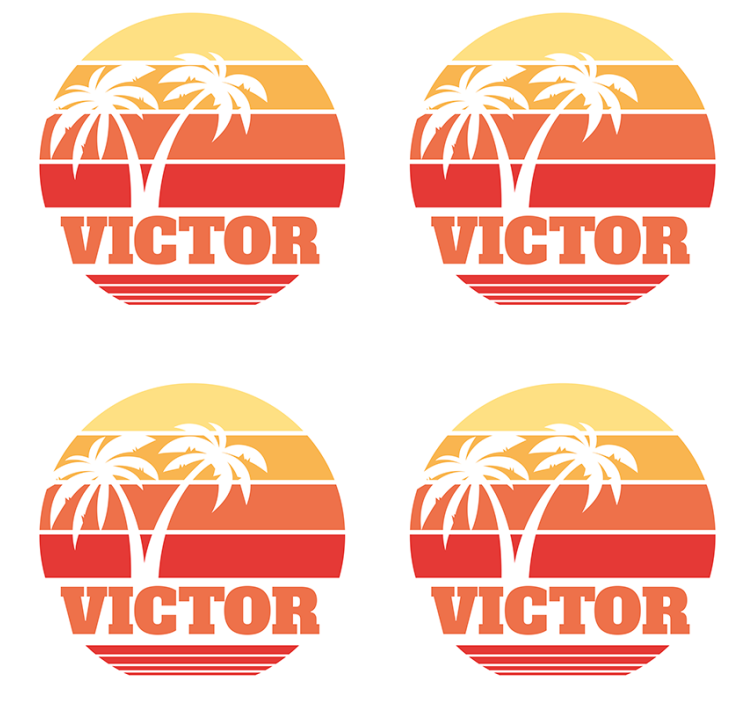 Tropical sunset with palm trees personalizirani podstavki - TenStickers