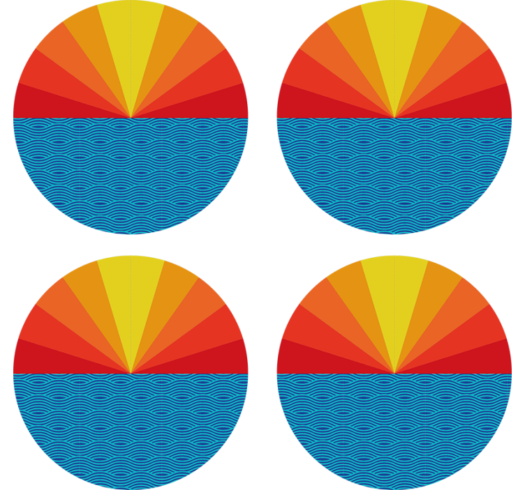 Vibrant geometric circle pattern geeky podstavek za kozarce - TenStickers