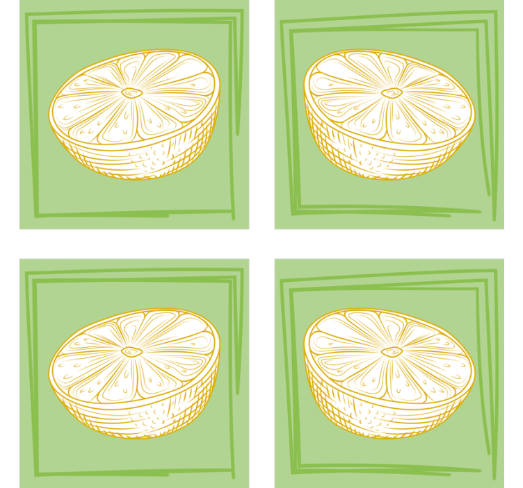 Lime slice illustration personalizirani podstavki za kozarce - TenStickers