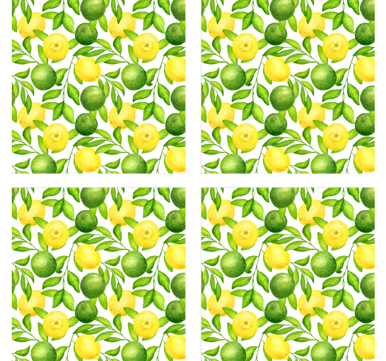 Lively citrus floral pattern podstavki s teksturo - TenStickers