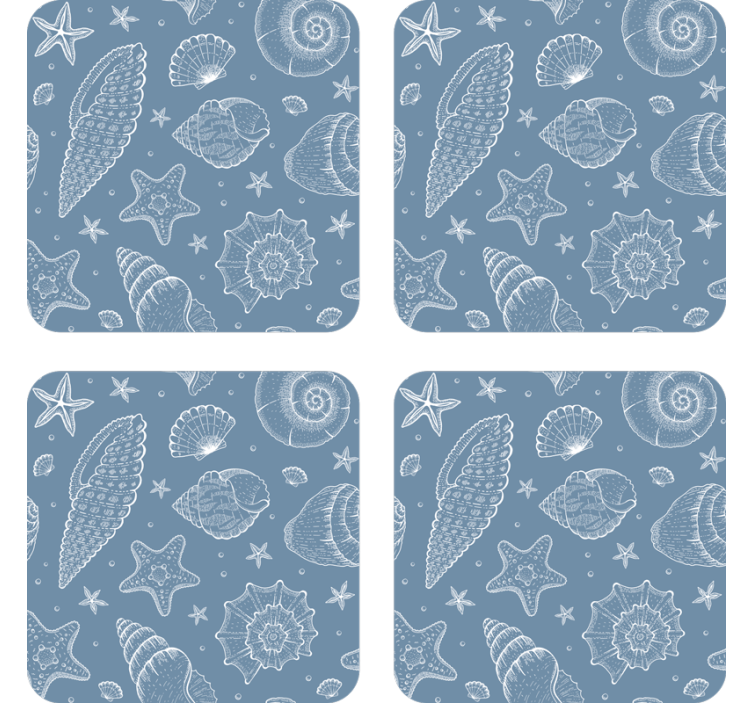 Shells and stars pattern podstavek za kozarce - TenStickers
