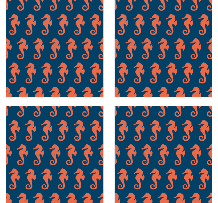 Seahorse patterned surface geeky podstavek za kozarce - TenStickers