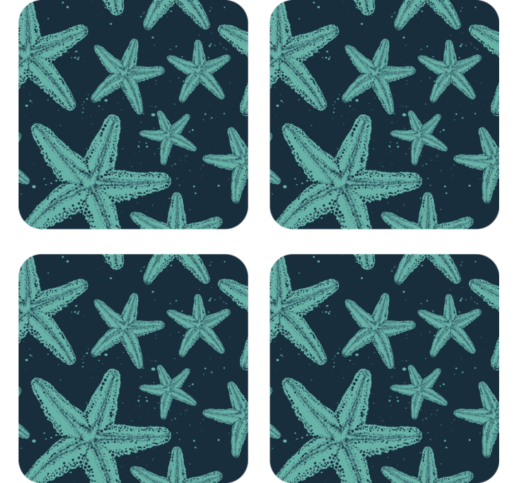 Starfish patterned surface geeky podstavek za kozarce - TenStickers