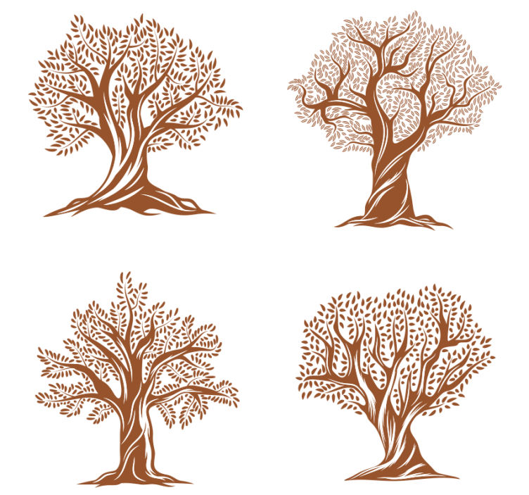 Intricate tree silhouettes podstavek za kozarce - TenStickers