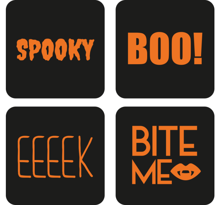 Halloween text graphic podstavek za kozarce - TenStickers