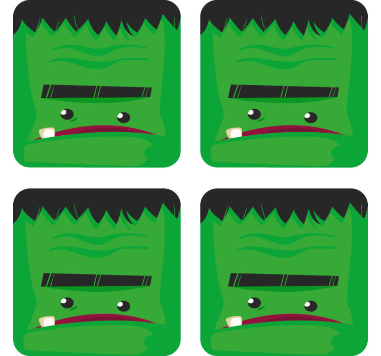 Frankenstein monster illustration podstavek za kozarce - TenStickers