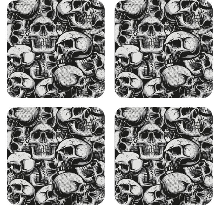 Skull pattern monochrome geeky podstavek za kozarce - TenStickers
