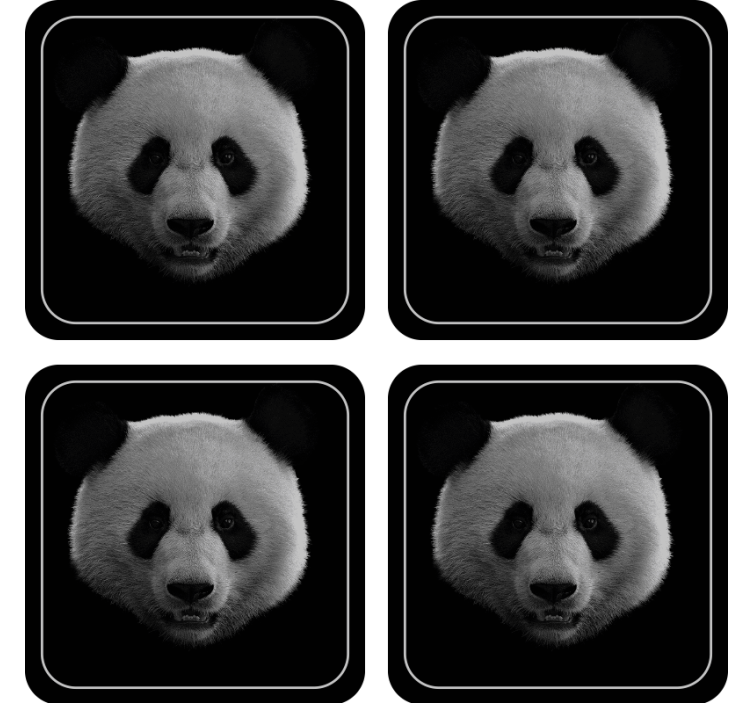 Panda face pattern geeky podstavek za kozarce - TenStickers