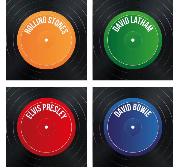 Vinyl record labels podstavek za kozarce geeky - TenStickers