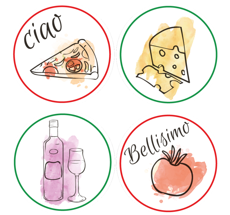 Food and beverage motifs personalizirani podstavki - TenStickers