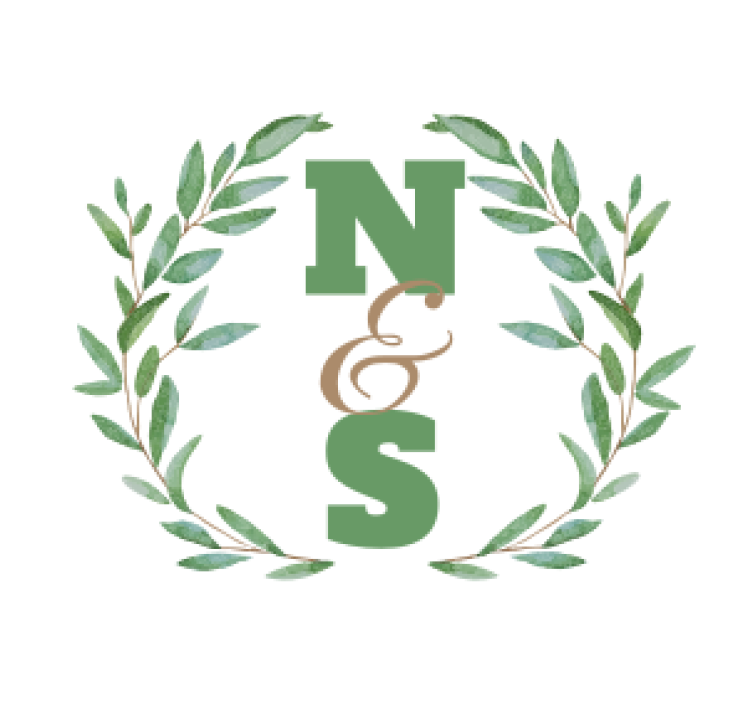 Initials inside leaf wreath personalizirani podstavki - TenStickers