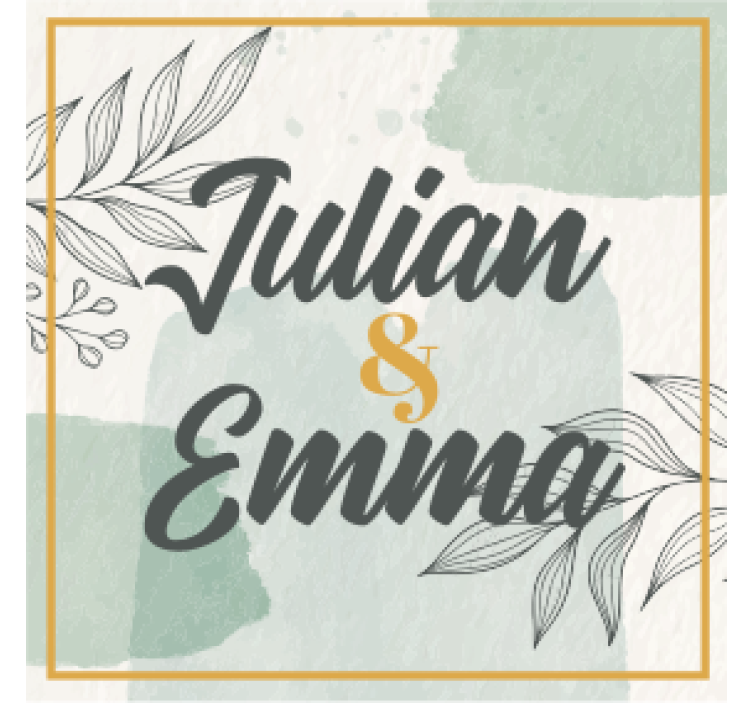 Personalizirano oblikovanje imena podstavki za poročna - TenStickers