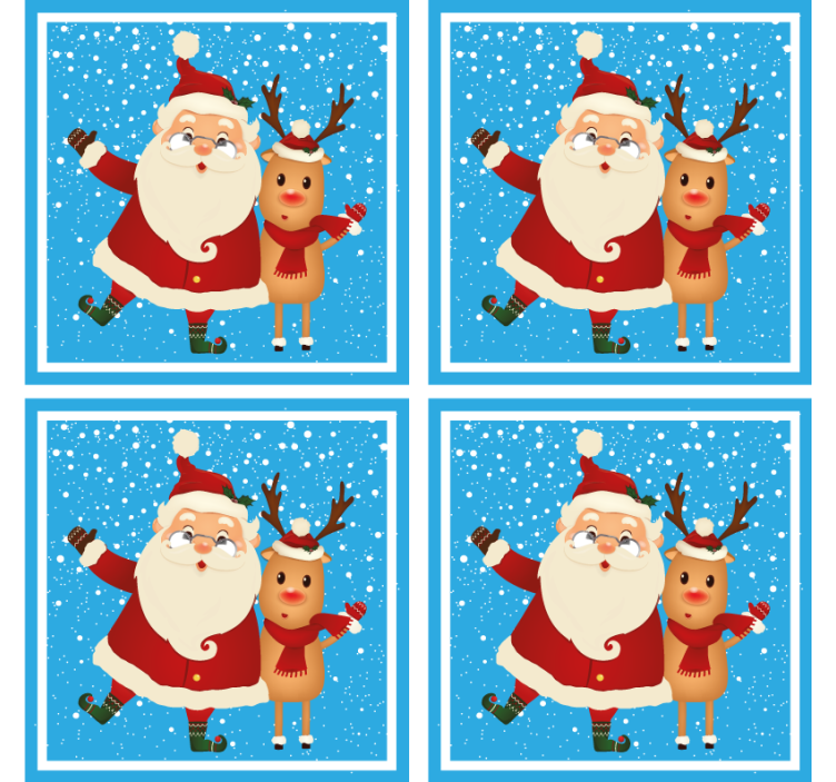 Santa in jelene božične podstavke za kozarce - TenStickers