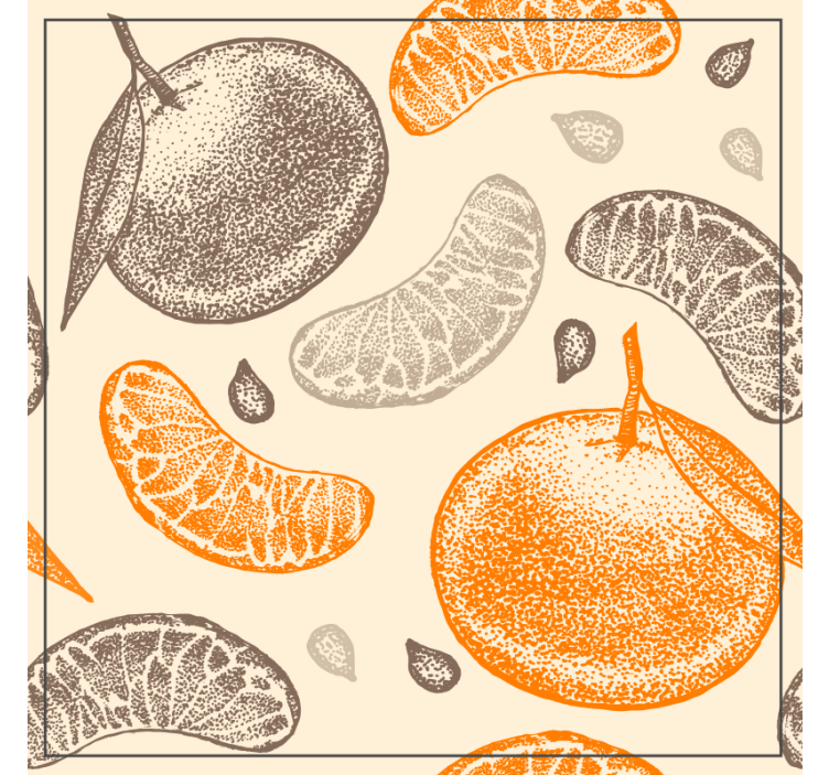 Citrus fruit pattern podstavki s teksturnim učinkom - TenStickers