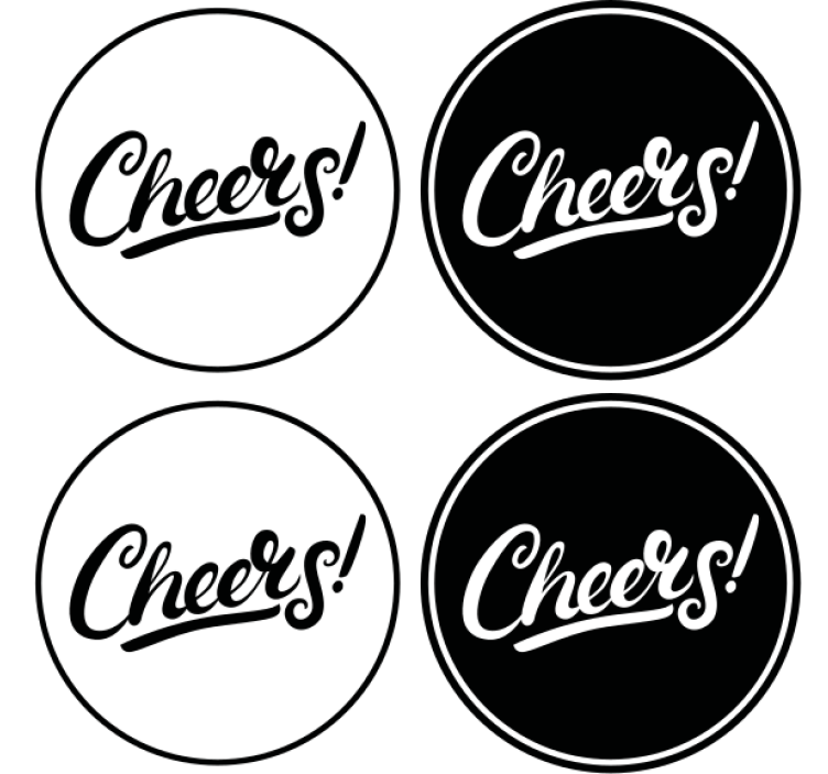 Stylish cheers typography podstavek za kozarce - TenStickers