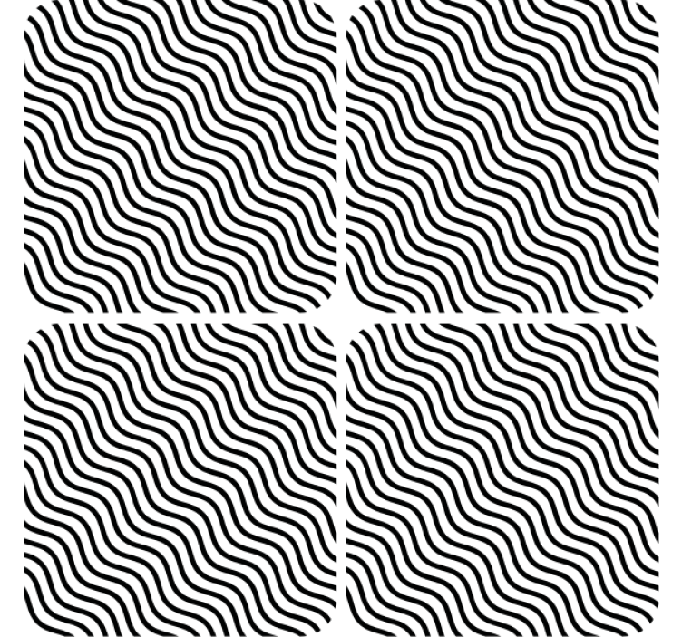 Wavy black pattern podstavki s teksturnim učinkom - TenStickers