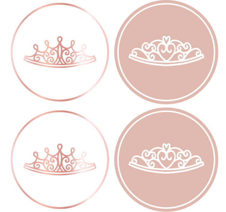 Elegant tiara icons podstavki za kozarce sodobni - TenStickers