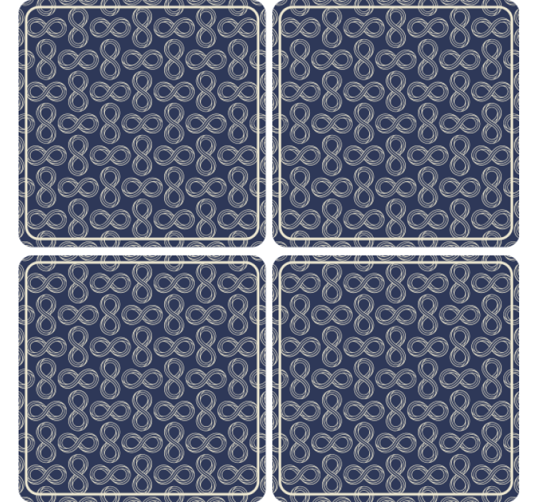 Navy patterned infinity podstavek za kozarce - TenStickers
